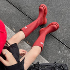 Damen Hohe Stiefel mit modischer Schnalle und komfortablem Plateau R&B