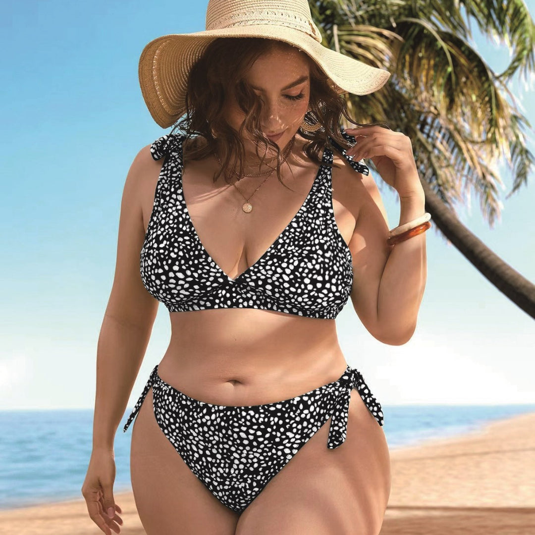 Damen Triangel-Bikini-Set mit verspieltem Knotendesign R&B