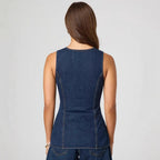 Damen Jeansweste mit tailliertem Schnitt und praktischen Taschen R&B