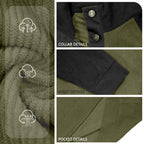 Herren nan zweifarbiger Ripptroyer mit asymmetrischer Knopfleiste und Velours-Ellbogenpatch R&B