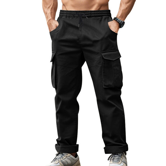 Herren nan urbane Cargo‑Chino im Joggingstil mit elastischem Tunnelzugbund und multifunktionalen Taschen R&B