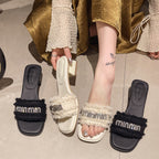 Damen stilvolle Riemensandalen mit Fransen und funkelnden Applikationen EB