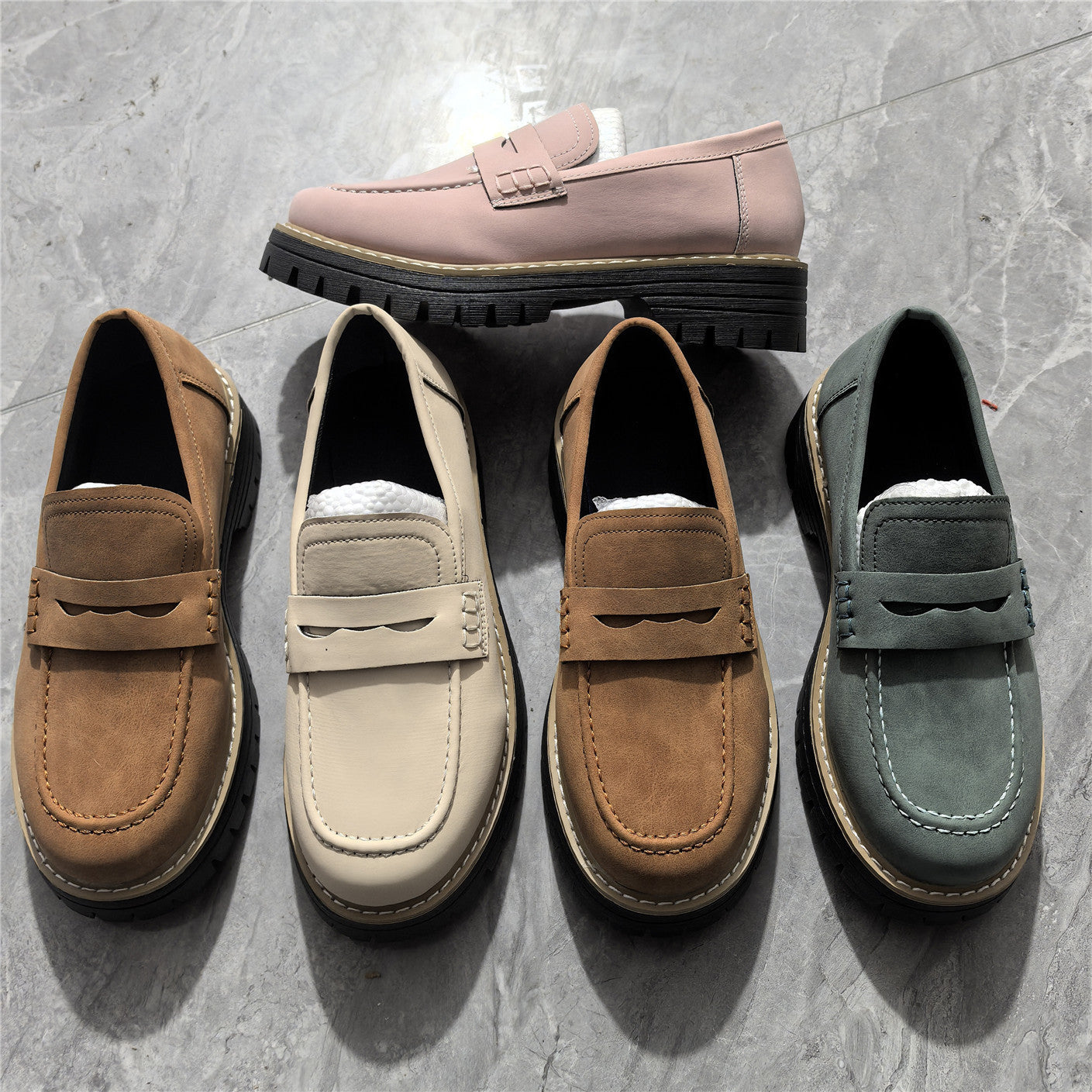 Damen Mokassin-Slipper mit robustem Profil und leerem Obermaterial R&B