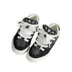 Damen Sneakers mit modischem Tweed-Design und übergroßen Schnürsenkeln