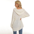 Damen lässiger Strickpullover mit einzigartigem Schnürdesign und lockerer Passform R&B