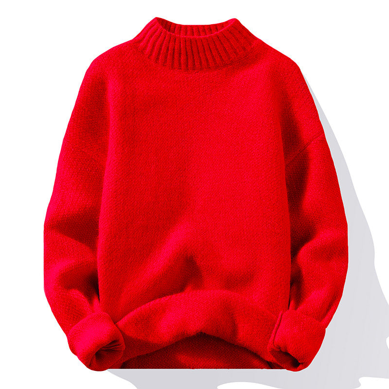 Damen Hochwertiger Rippstrickpullover mit hohem Kragen und lässigem Schnitt R&B