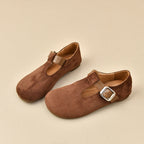 Damen Mokassins mit modischem Riemen und bequemer Sohle R&B