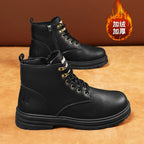 Herren Lederboots mit rutschfester Sohle und modischem Design