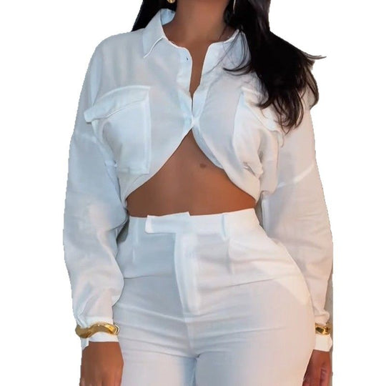 Damen Stylisches und figurbetontes Set mit Kurzbluse und Shorts R&B