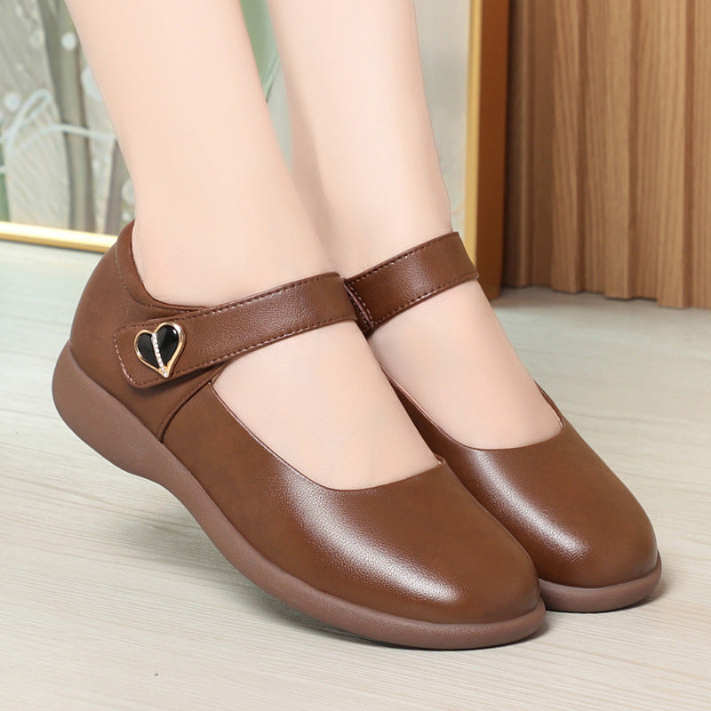 Damen Komfortable Mary Jane Ballerinas mit atmungsaktiven Perforationen und verstellbarem Riemen R&B