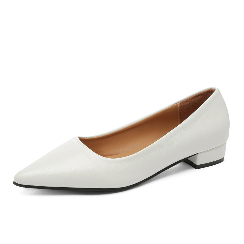 Damen klassische Ballerinas mit elegantem spitzen Design und bequemem Blockabsatz R&B