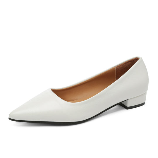 Damen klassische Ballerinas mit elegantem spitzen Design und bequemem Blockabsatz R&B