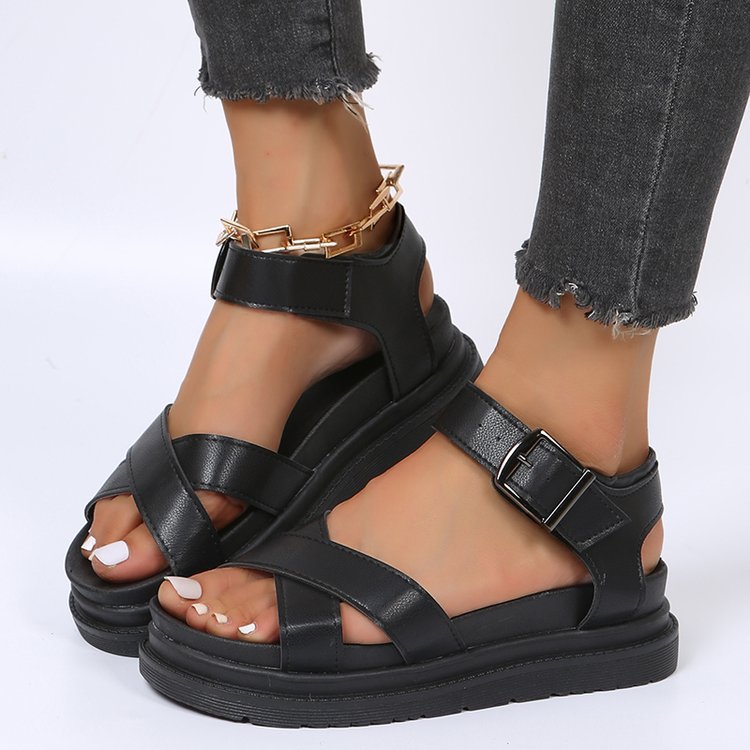Damen Sandalen mit verstellbarem Riemen und rutschfester Sohle R&B