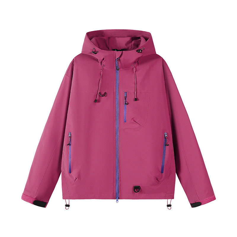 Damen technische Outdoor-Jacke mit Material und verstellbarem Kapuzensystem R&B