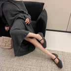Damen elegante Ballerinas mit verstellbarem Riemen und komfortablem Fußbett R&B