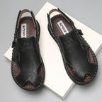 Herren Stilvolle und bequeme Leder-Sandalen mit verstellbarem Riemen R&B
