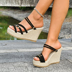 Damen Wedge-Sandalen mit komfortablen Riemen und rutschfester Sohle R&B