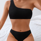 Damen Einseitiger Bikini mit strukturiertem Obermaterial R&B