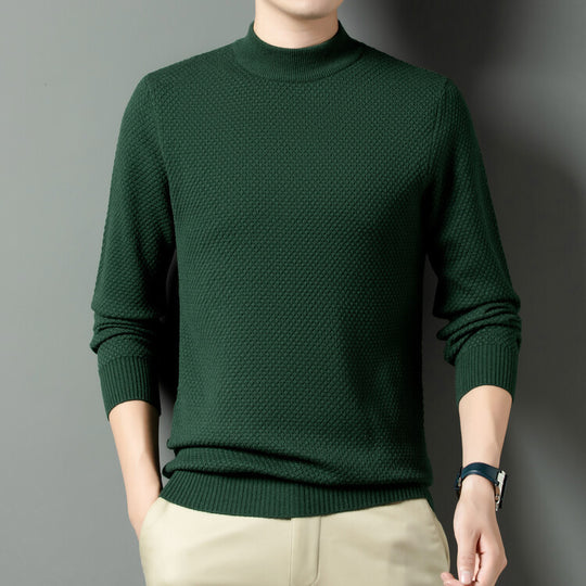 Herren Strukturierter Rollkragenpullover aus hochwertiger Baumwolle R&B