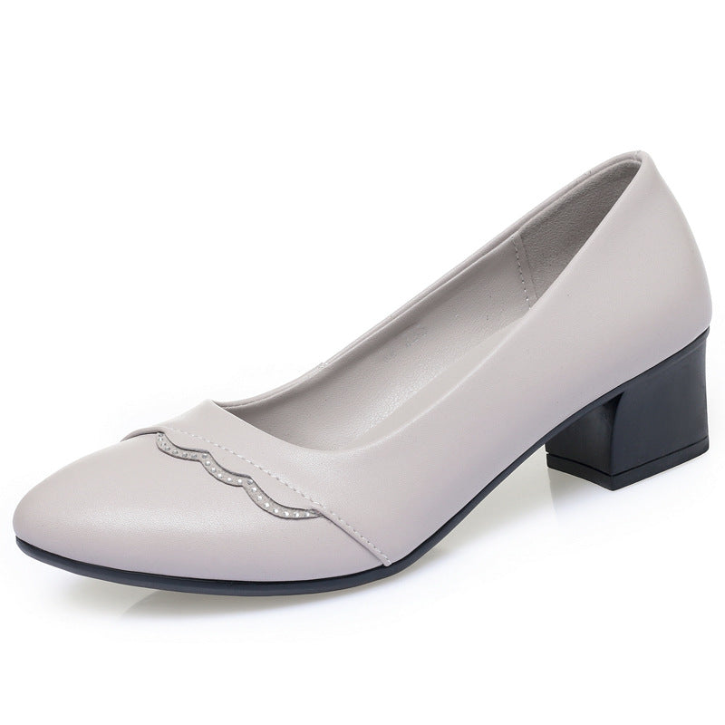 Damen Elegante Pumps mit zierlicher Wellenkante und komfortablem Blockabsatz R&B