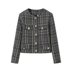 Damen elegante Tweedjacke mit goldenen Knöpfen R&B