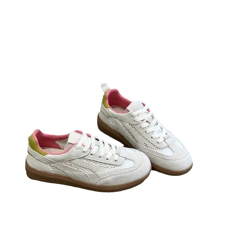 Damen Retro-Sneaker mit atmungsaktiver Oberflächenstruktur und strukturierter Sohle