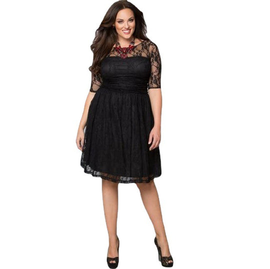 Damen Traumhaftes Spitzenkleid mit elegantem Rock und raffinierten Details R&B