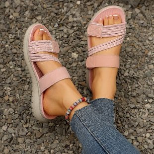 Damen Komfortable Riemchensandalen mit ergonomischem Fußbett und rutschfester Sohle R&B
