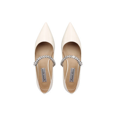 Damen elegante Pumps mit dekorativem Strassriemen