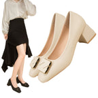 Damen elegante Pumps mit quadratischer Spitze und modischer Schnalle R&B
