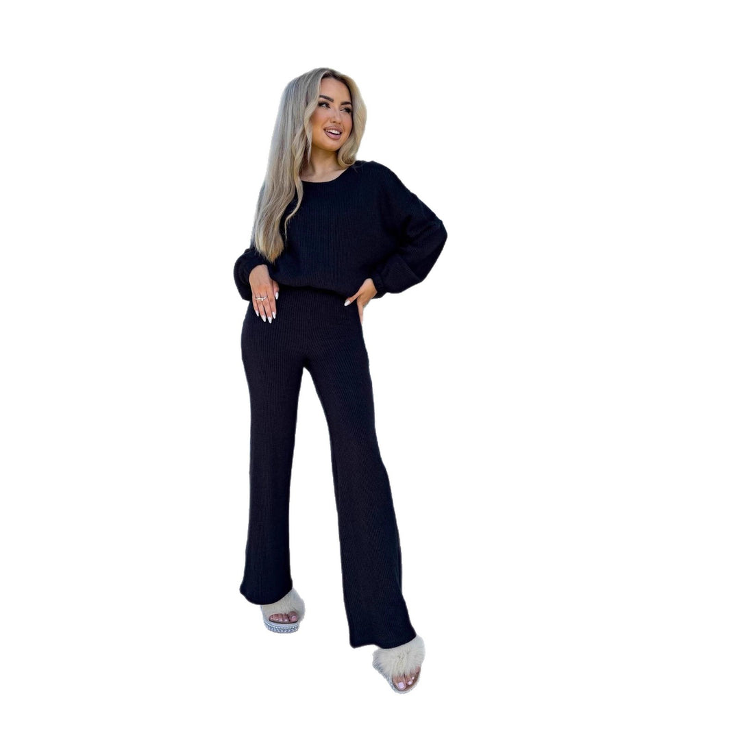Damen Strickanzug mit lässigem Oversized-Schnitt und weiten Beinen R&B