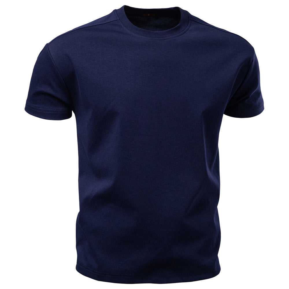 Herren nan klassisches Baumwolljersey Rundhalsshirt mit verstärktem Kragen R&B