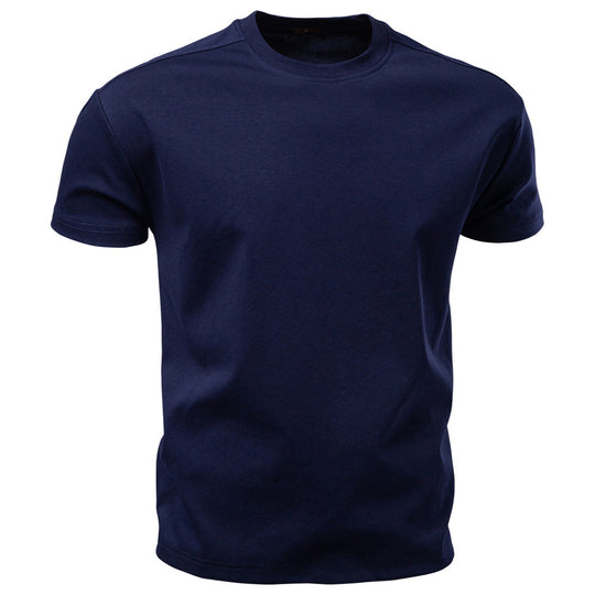 Herren nan klassisches Baumwolljersey Rundhalsshirt mit verstärktem Kragen R&B