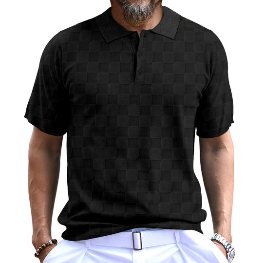 Herren Polo-Shirt mit strukturiertem Design und komfortablem Stehkragen R&B