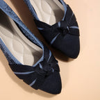 Damen Elegante Ballerinas mit dekorativem Knoten R&B