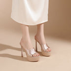 Damen High Heel Plateau-Sandalen mit extra hohem Absatz und elegantem Riemendesign R&B
