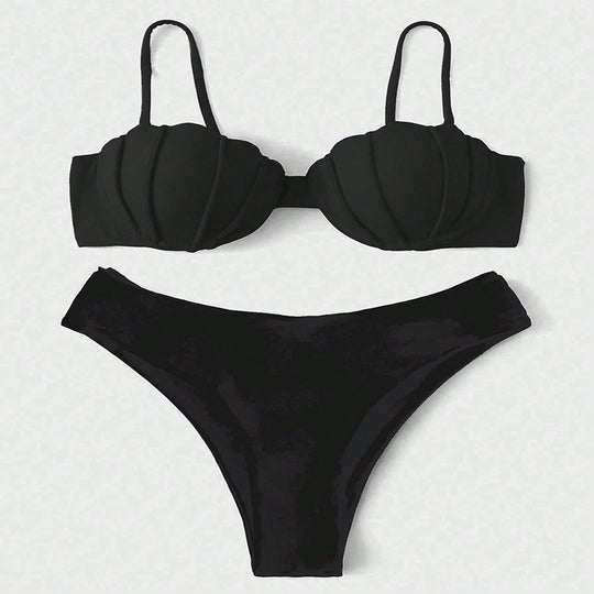 Damen Bikini-Set mit besonderer Muschelform und hohem Bund R&B