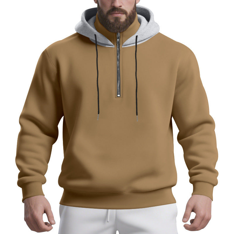 Herren sportlicher Kapuzenpullover mit halbem Reißverschluss und atmungsaktivem Stoff R&B