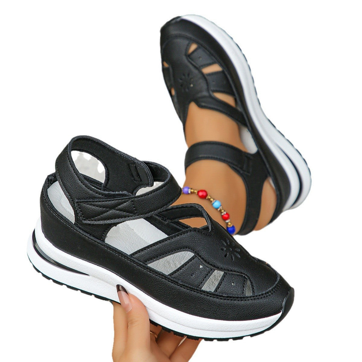 Damen sportive Sandalen mit verstellbaren Riemen und rutschfester Sohle R&B
