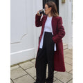 Damen eleganter langer Wollmantel R&B