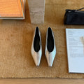 Damen elegante Spitzer Pumps aus Metallic-Leder R&B