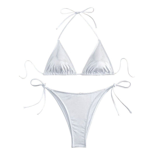 Damen Triangel-Bikini mit verstellbaren Trägern und elegantem Netzstoff R&B