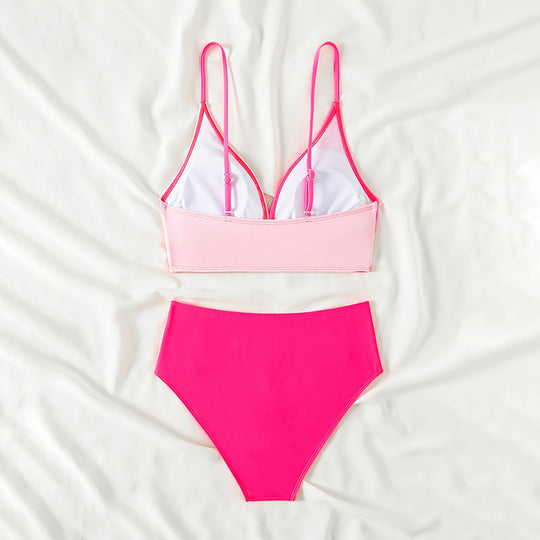 Damen Sportlicher Bikini mit verstellbaren Trägern und elegantem Wickeldetail R&B