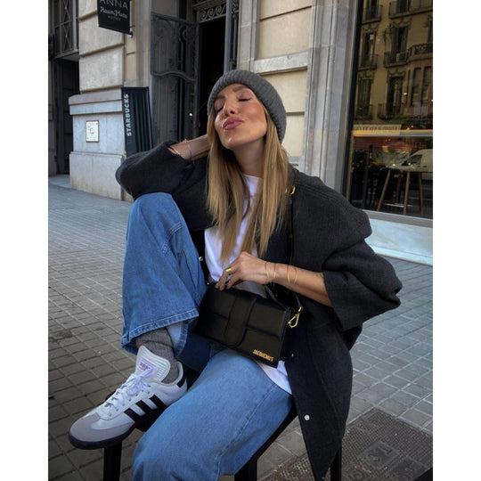 Damen Oversize Softshell-Jacke mit großem Kragen und praktischen Taschen R&B