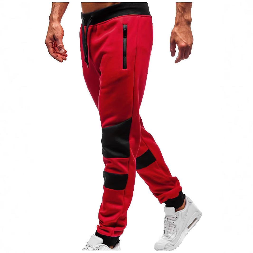 Herren nan schmal geschnittene Jogginghose mit Reißverschlusstaschen, elastischem Komfortbund und verstärkten Knie-Paneelen R&B