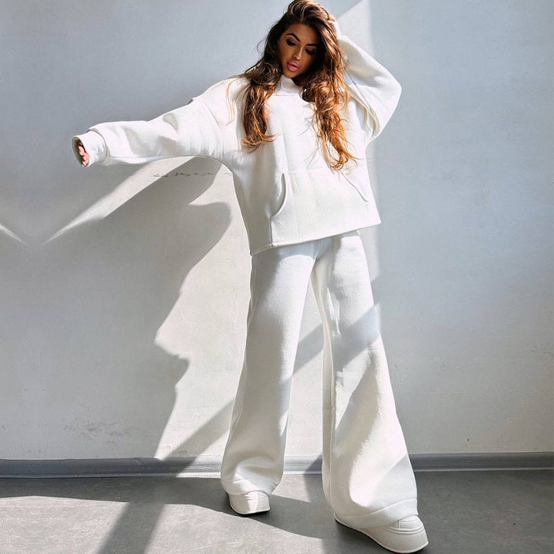 Damen Oversized Hoodie und weit geschnittene Jogginghose Set R&B
