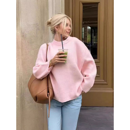 Damen gemütlicher oversized Strickpullover R&B