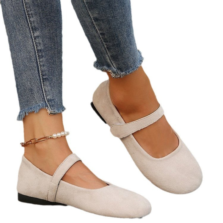 Damen Ballerinas mit verstellbarem Klettverschluss und bequemer Sohle R&B