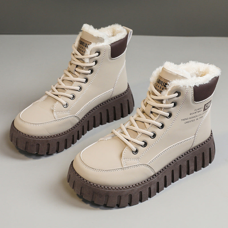 Damen Winterliche Schnürboots mit flauschigem Innenfutter und stabiler Profilsohle R&B