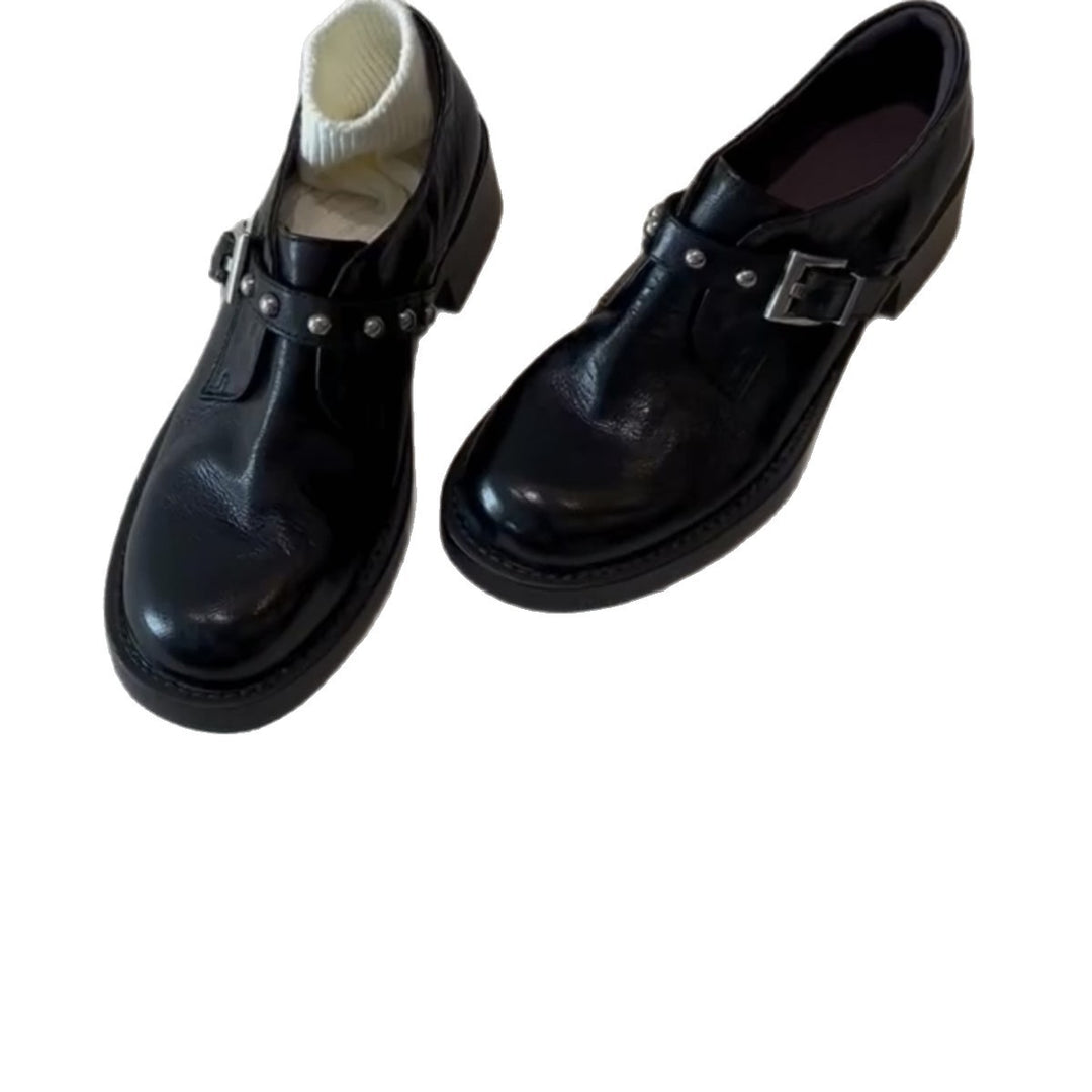 Damen Stiefeletten mit dekorativer Schnalle und robustem Blockabsatz R&B